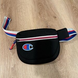Champion Black Belt Bag with Red and Blue Accents
